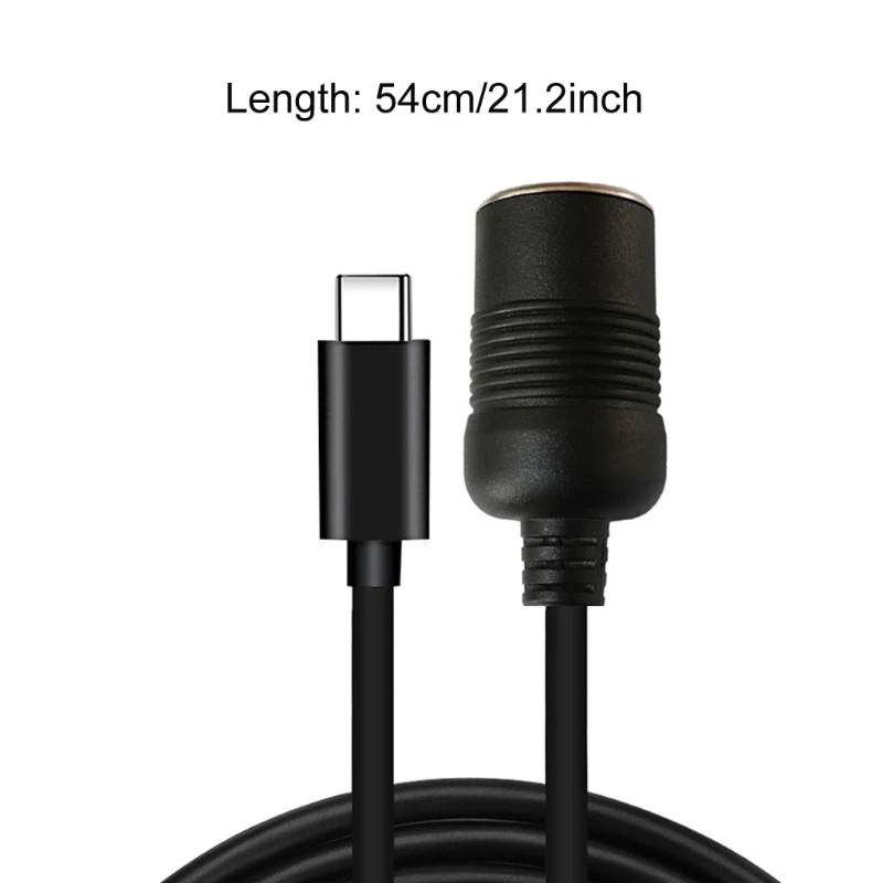Adattatore Da USB A Accendisigari 12V - Cavo Convertitore 5V Maschio A 12V Femmina 35cm Per Dash Cam, GPS, E-Dog - 3