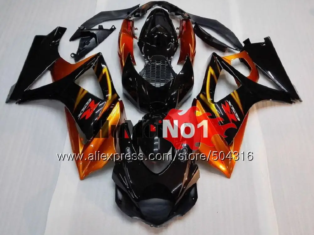 Корпус для SUZUKI GSXR1000 K7 GSX-R1000 GSXR 1000 22MC. 11 1000CC GSXR-1000 07 08 GSX R1000 2007 2008 07 08 синие белые обтекатели - Цвет: No. 14 Orange