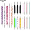 5Pcs Set UV Gel Painting Nail Art Dotting Pen Acrylic Handle Rhinestone Crystal 2 Way Brush Salon Decoration Manicure Tools Kit 1