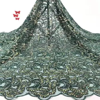 

Super quality embroidered tulle lace fabric latest african green lace fabric high quality for women dress mv116