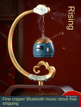 

Pure copper incense burner home indoor Zen large hanging music hanging furnace creative plate incense sandalwood incense burner