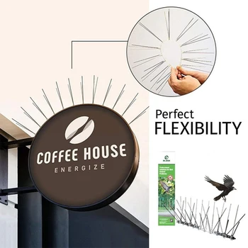 

Stainless Steel Bird Repellent Spikes Bird RepellerEco-friendly Anti Pigeon Nail Bird Deterrent Tool Eco-friendly Anti Pigeon