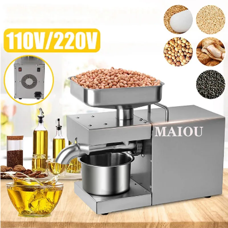AUTOMATIC Oil Press Machine Stainless Steel Olive Nut Seed Cold & Hot press 220V 