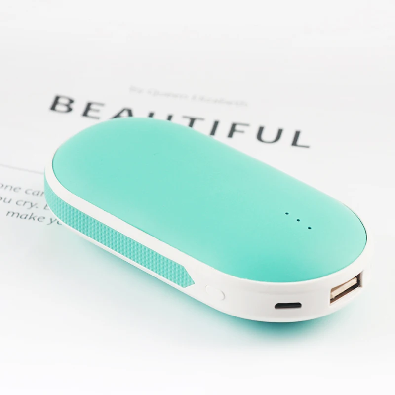 Синий Зарядка от USB, грелка для рук, 5200 мА/ч, внешний аккумулятор, 5 В, мини, портативный, удобный, карманный грелка для рук, двухсторонний, быстрый нагрев - Цвет: Синий