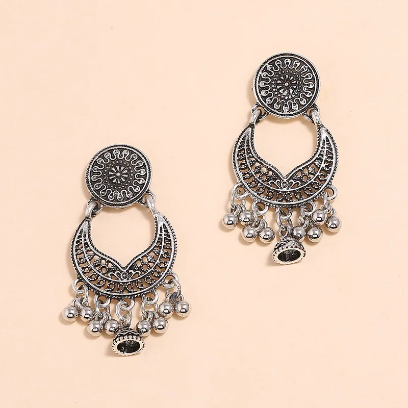 Индийские Винтажные серьги Jhumka серебряные Этнические женские Украшения Тайланд