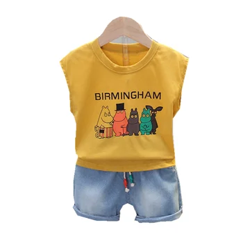 

Summer Children Fashion Clothes Suit Kids Boy Girls Cartoon Vest Shorts 2Pcs/sets Baby Casual Infant Clothing Toddler Sportswear