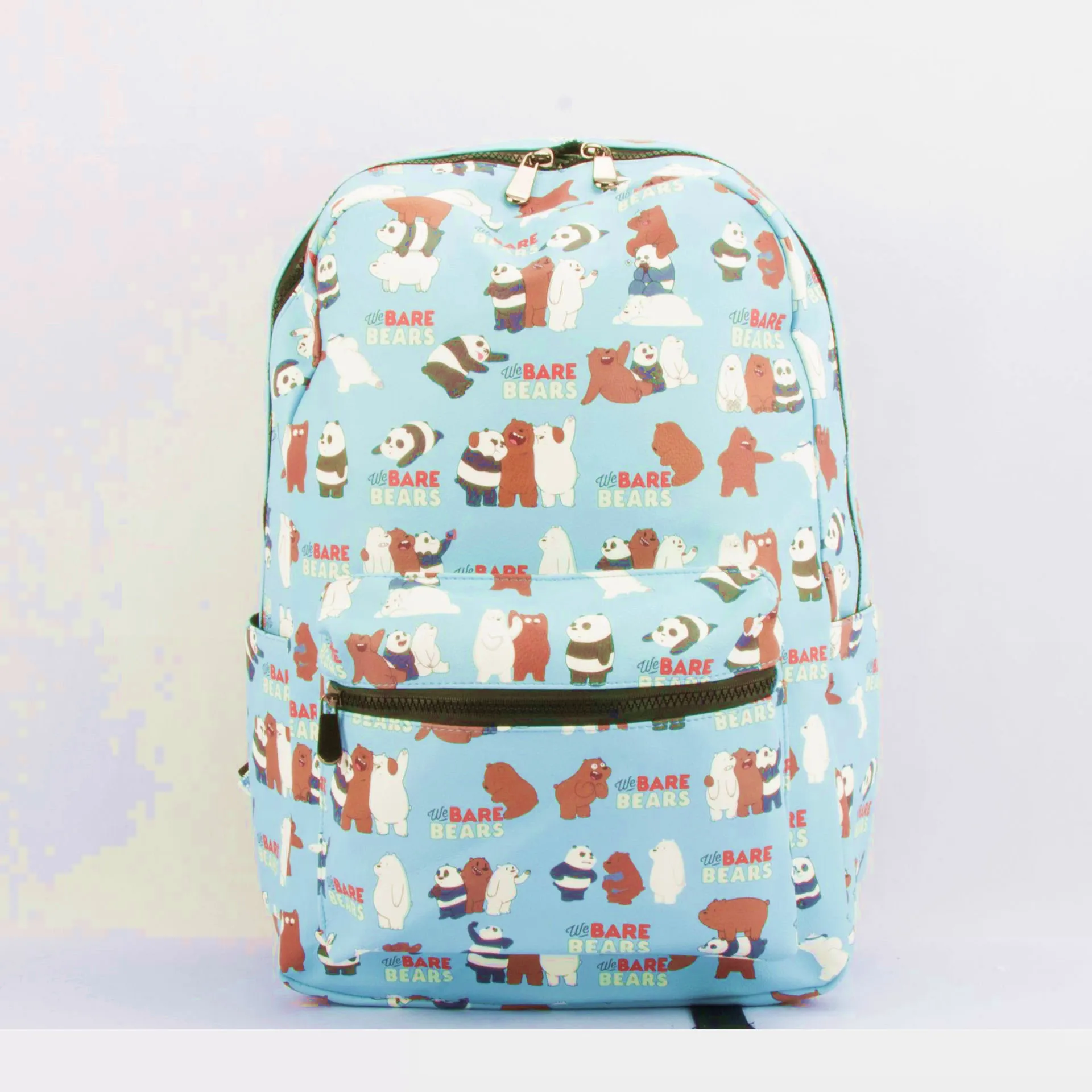 

17" Anime We Bare Bears PU Leather Backpack Bag Students School Book Bag Laptop Computer Travel Girls Boys Gift
