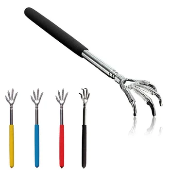 

Claw Back Scratcher Stainless Adjustable Length Pen Clip Back Scratcher Telescopic Scratching Massage Kit 22-59cm