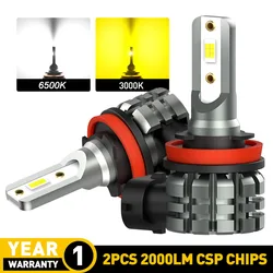 AUXITO LED Fog and Daytime Running Light - 6500K White & 3000K Golden Yellow, 12V - H16(JP) (3000K Golden Yellow)