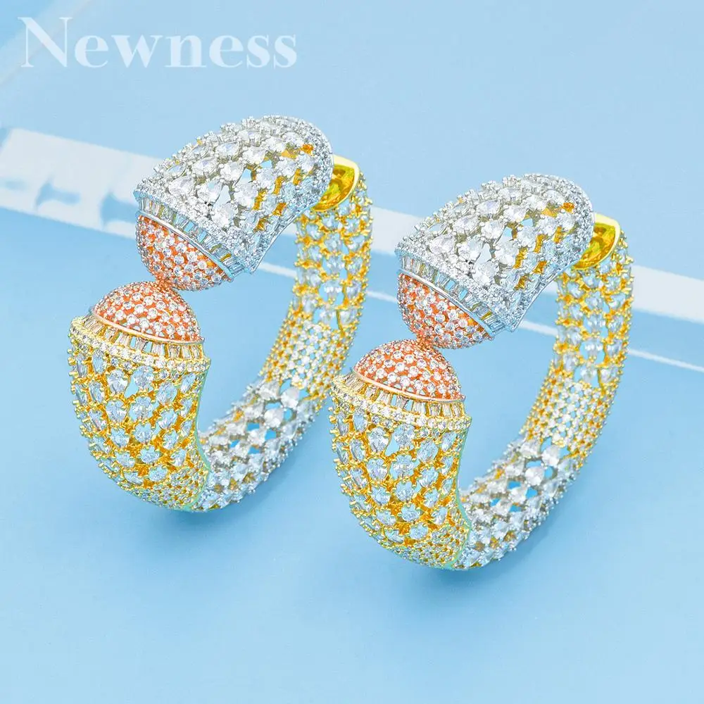 

Newness Luxury African Earrings Fashion Dubai Silver Bridal Jewelry For Women Wedding brincos para as mulheres