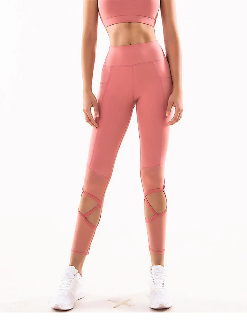 COPOZZ, женские штаны для йоги с высокой талией, леггинсы с полым дизайном, спортивные женские леггинсы для спортзала, фитнеса, бега, спортивная одежда, компрессионные колготки, штаны