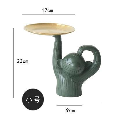 Инс Испания лоток для обезьяны Фруктовая тарелка лампа дизайн ретро креативная Скандинавская кукла украшение лоток для хранения лоток для обезьяны Фруктовая тарелка лампа - Цвет: GREEN  SMALL