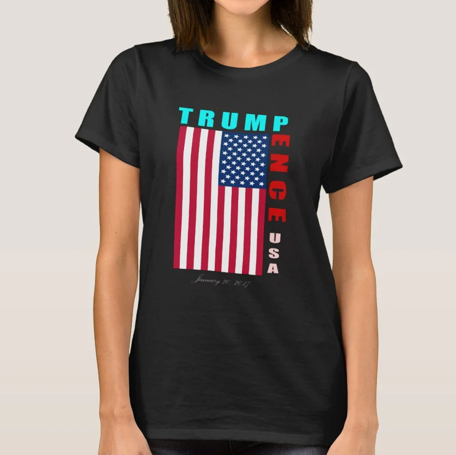 Трамп Пенс Флаг США женская футболка | Женская одежда
