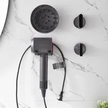 Сушилка для волос с отверстиями для ванной комнаты, полка для хранения туалета, настенные вешалки, сушилка для волос