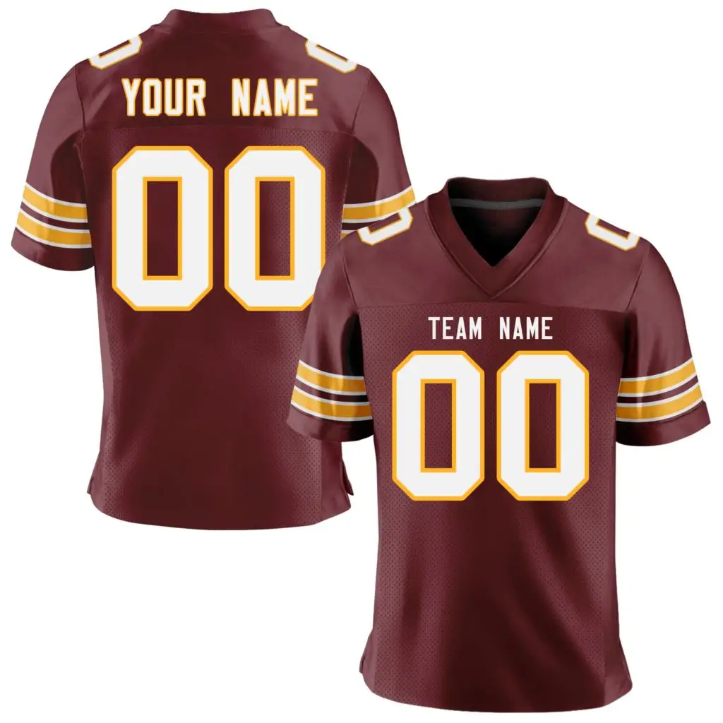 Wholesale Football Jersey Printing Your Team Name/Number Stretch Absorbent Tee Shirts for Male/Female/Child Rugby Jersey