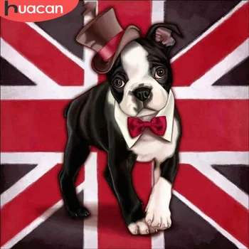 

HUACAN DIY 5D Diamond Painting Dog Animal Home Decoration Full Square Drill Embroidery Handcrafte Art Kits Picture