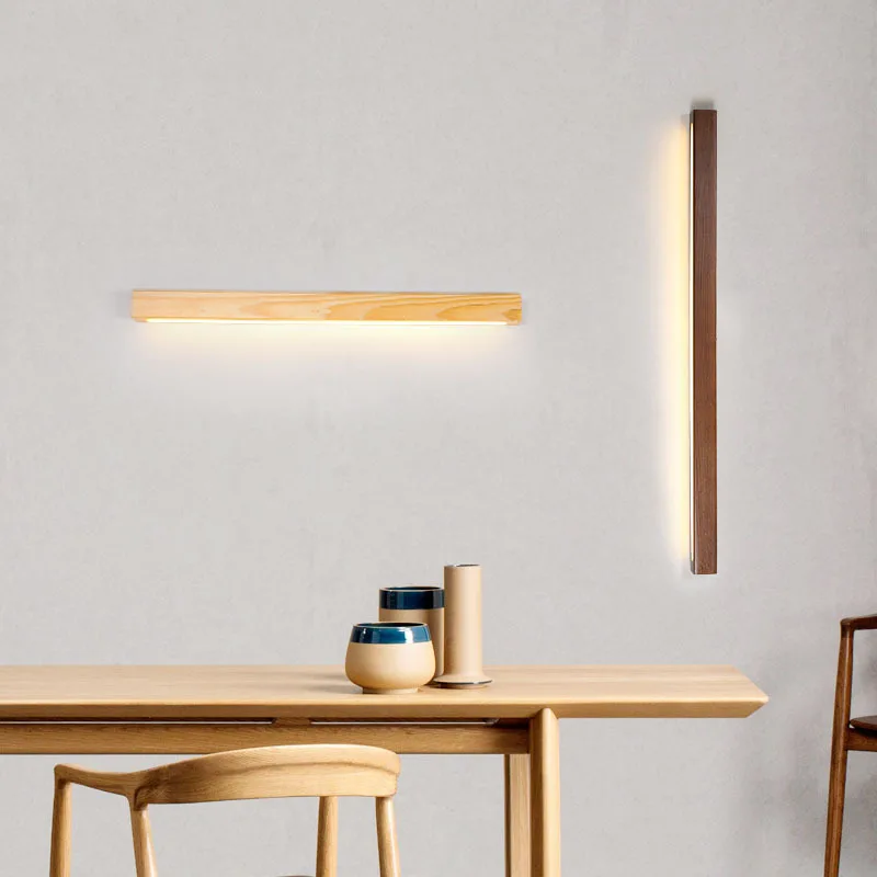 

Nordic Style Wooden LED Wall Lights Bedroom Bedside Corridor Lighting Modern Background Wall Lamp Mounted Home Decor Luminaire