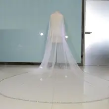 4 м Настоящее изображение, шикарные двухслойные Свадебные вуали, роскошные высококачественные стразы, Длинная свадебная вуаль с гребнем