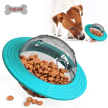 

Dog UFO Toys Dog Bowl Snacks To Deposit Educational Food Dispensing Iq Chasing Ball Pet Training Exercise Fun Bowl Feeder