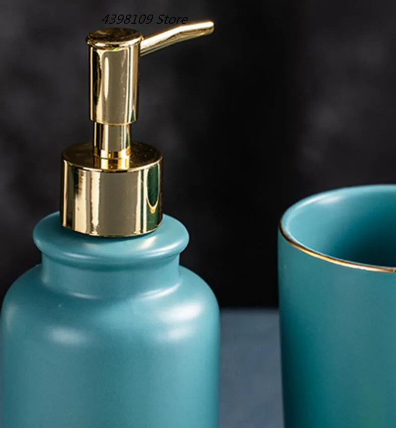Скандинавская матовая керамика принадлежности для ванной комнаты держатель зубной щетки диспенсер для мыла набор для умывания аксессуары для украшения ванной комнаты