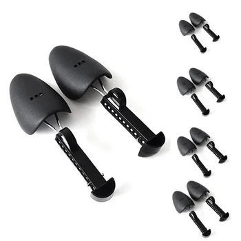 

5 Pairs Practical Plastic Adjustable Length Men Shoe Tree Stretcher Boot Holder Organizers (5 Pairs Black)