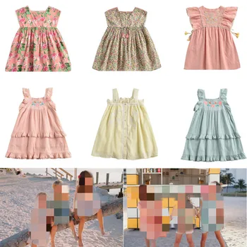

ZMHYAOKE-LM NEW 2020 Summer Baby Girls Casual Dresses Fashion Beach Christmas Dress girl Thanksgiving Girls Princess Dress