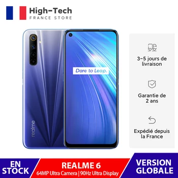 

Global Version Realme 6 8GB RAM 128GB ROM Smartphone 90Hz Display 64MP Quad Camera 30W Flash Charge Helio G90T 4300mAh Cellphone