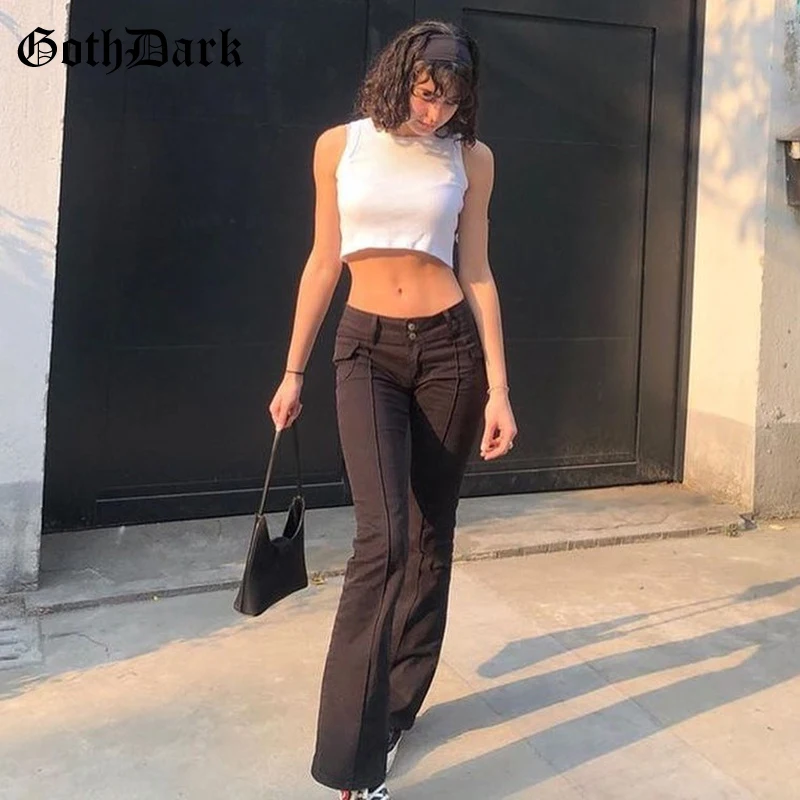 Goth Dark Y2k E-girl Low Waist Flare 