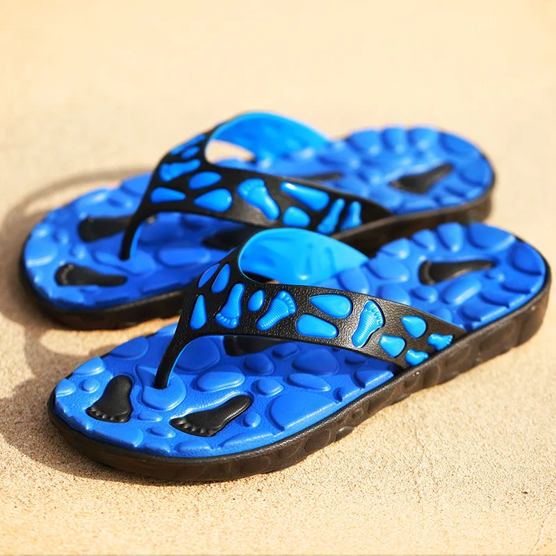 

2019 Summer Men Eva Environmentally Friendly Anti-slip Double Color Herringbone Angle Slipper Beach Outdoor Casual