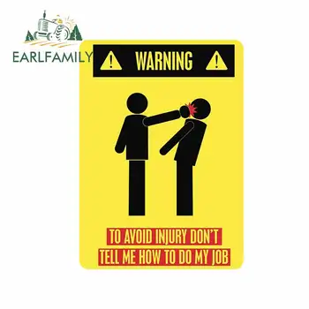 

EARLFAMILY 13cm x 9.4cm for WARNING DIY Motorcycle Car Stickers Fashion Fine Decal Anime Waterproof Suitable for VAN Camper