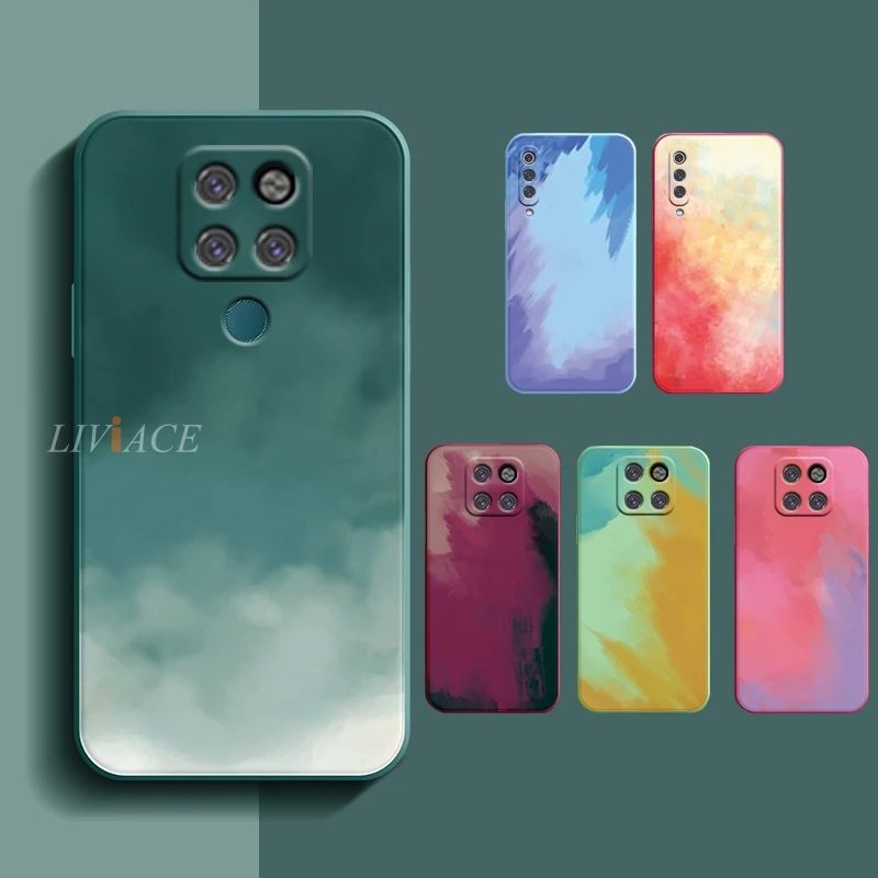 Акварельный силиконовый чехол для телефона Huawei Mate 20 Pro 30 40 Nova 3 4 5 6 5i 7 SE Y9 2019 Prime P Smart