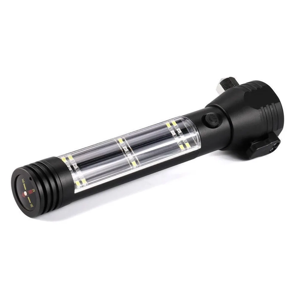 

Outdoor Camping Emergency Light Flashlight Solar Powered LED Safety Hammer Torch Light With Power Bank Magnet Survival Tool