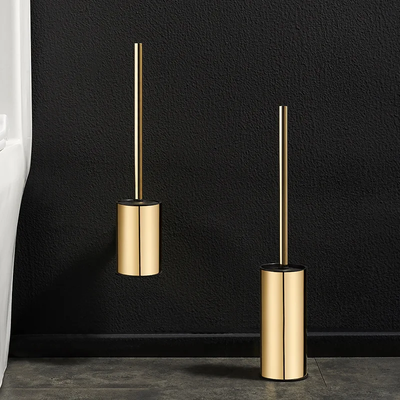 

Black Toilet Brush Stainless Steel freestanding Bowl wc brush Bathroom Cleaning Tool Holder With Base Toilet Brush Holder WF
