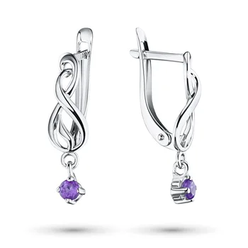 

Earrings made of silver with amethyst