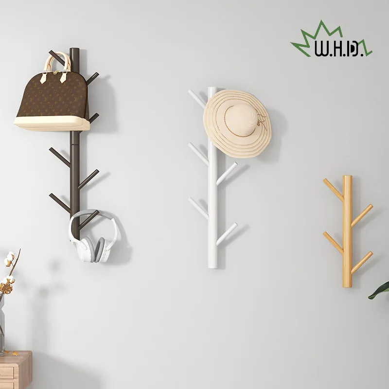 

Деревянная подвесная вешалка для пальто, настенный крючок, вешалка для одежды, настенные полки для гостиной, спальни, 4 крючка