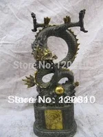 

0012 dragon symbols bronze gilt auspicious statue