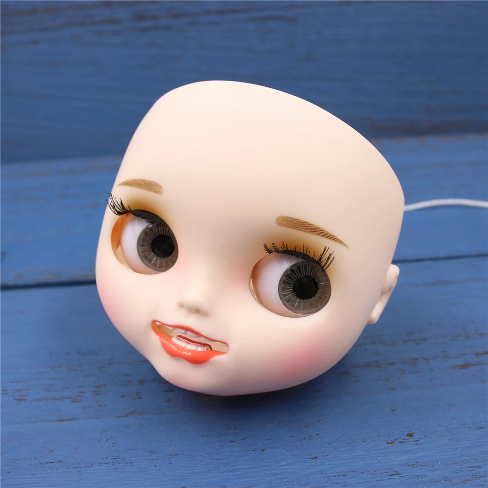 Neo Blythe Doll Matte Faceplate with Makeup, Mouth & White Skin 8