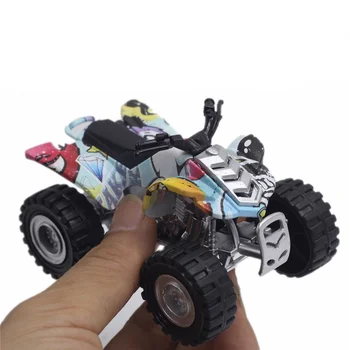 

New children's alloy toy pull back mini car inertia high simulation four wheel motorcycle beach motorcycle model