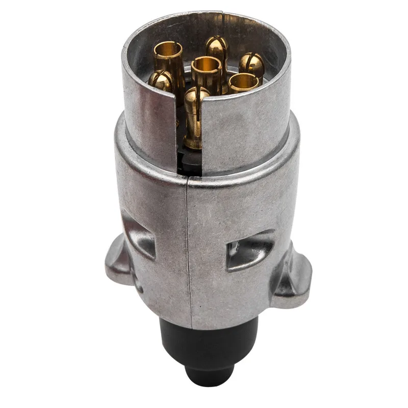 Надежно 12V 7Pin прицеп вилка круглый проводки огни буксировочный трос металлический дом на колесах води алюминиевый сплав вилка грузовик с прицепом буксировочный трос