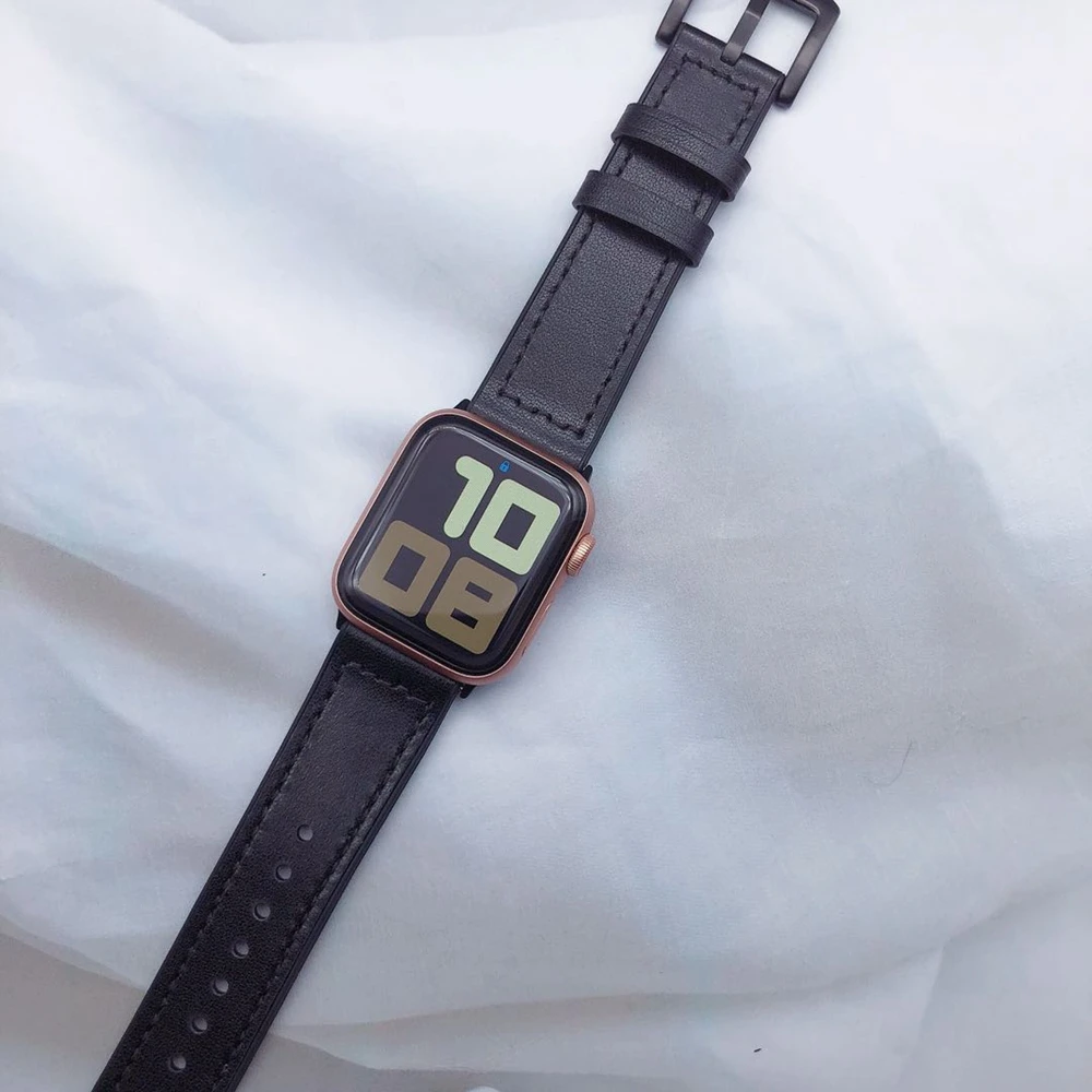 Кожаный каучуковый ремешок для наручных часов Apple watch 38 мм версия iwatch серии 4/3/2/1 42