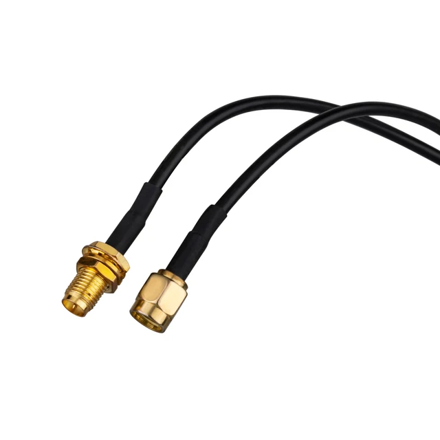 RP-SMA SMA Connector Male to Female Extension Cable Copper Feeder Wire for Coax Coaxial WiFi Network Card RG174 Router Antenna 5