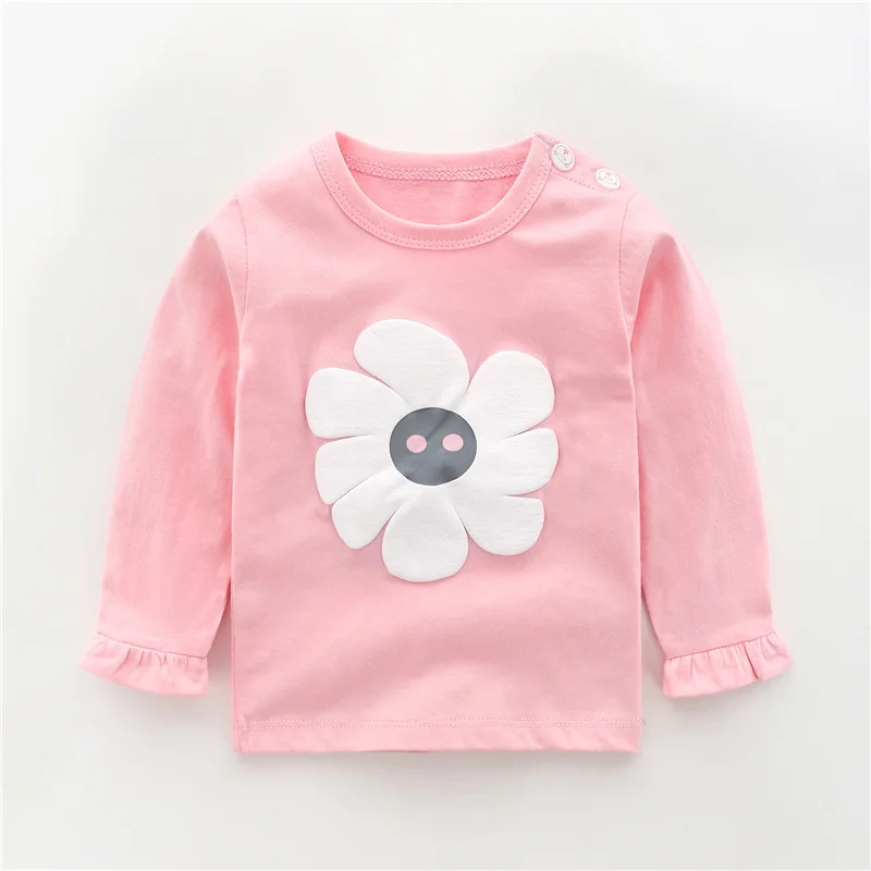 Autumn New Baby's T-shirts For Girls Boys New Long Sleeve Kids T-shirts Cartoon Printed Tops Tees Casual Blouse Spring