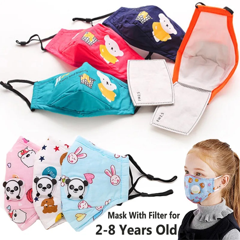 

Valve Kids Mask Respirator PM2.5 Face Mask Reusable 5 Layers Face Masks Anti-Fog Haze Dust Breathable N95 Children Mouth Mask