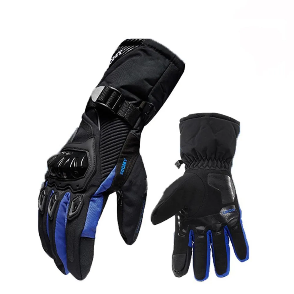Мотоциклетные перчатки зимние кожаные термальные противоскользящие и анти-столкновения мотоцикл для байкеров мото rcycle водонепроницаемые