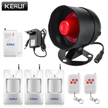 KERUI – système d'alarme de sécurité sans fil, sirène en direct, connexions, Installation Simple, 110db, haut décibel, capteur de fumée infrarouge
