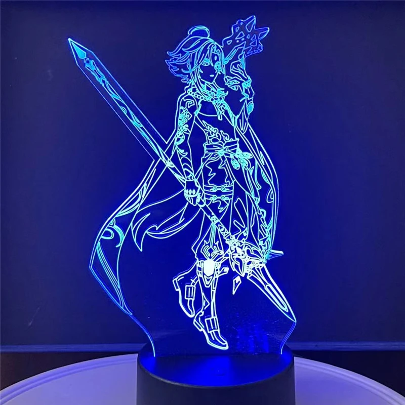 Светодиодная 3D лампа Genshin Impact Xiao светильник для игры щение спальни