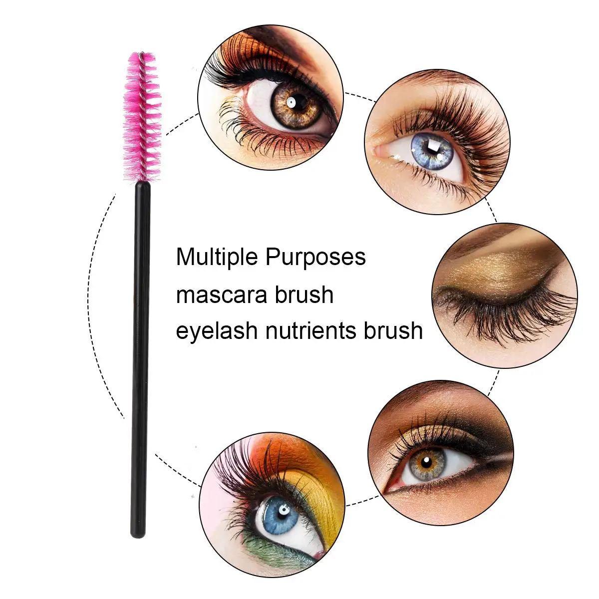 100Pcs Disposable Micro Eyelash Brush Mascara Wands Applicator Spoolers Eyebrow Comb brushes Eyelash Extension Makeup Kit