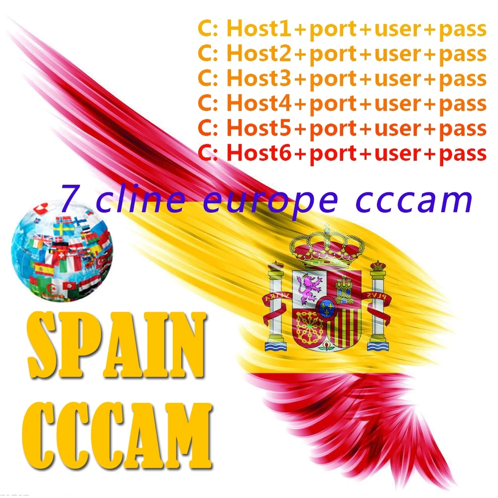 Европа CCcam Испания satble 8 lineas Португалия Польша Франция ccam сервер HD для бесплатных