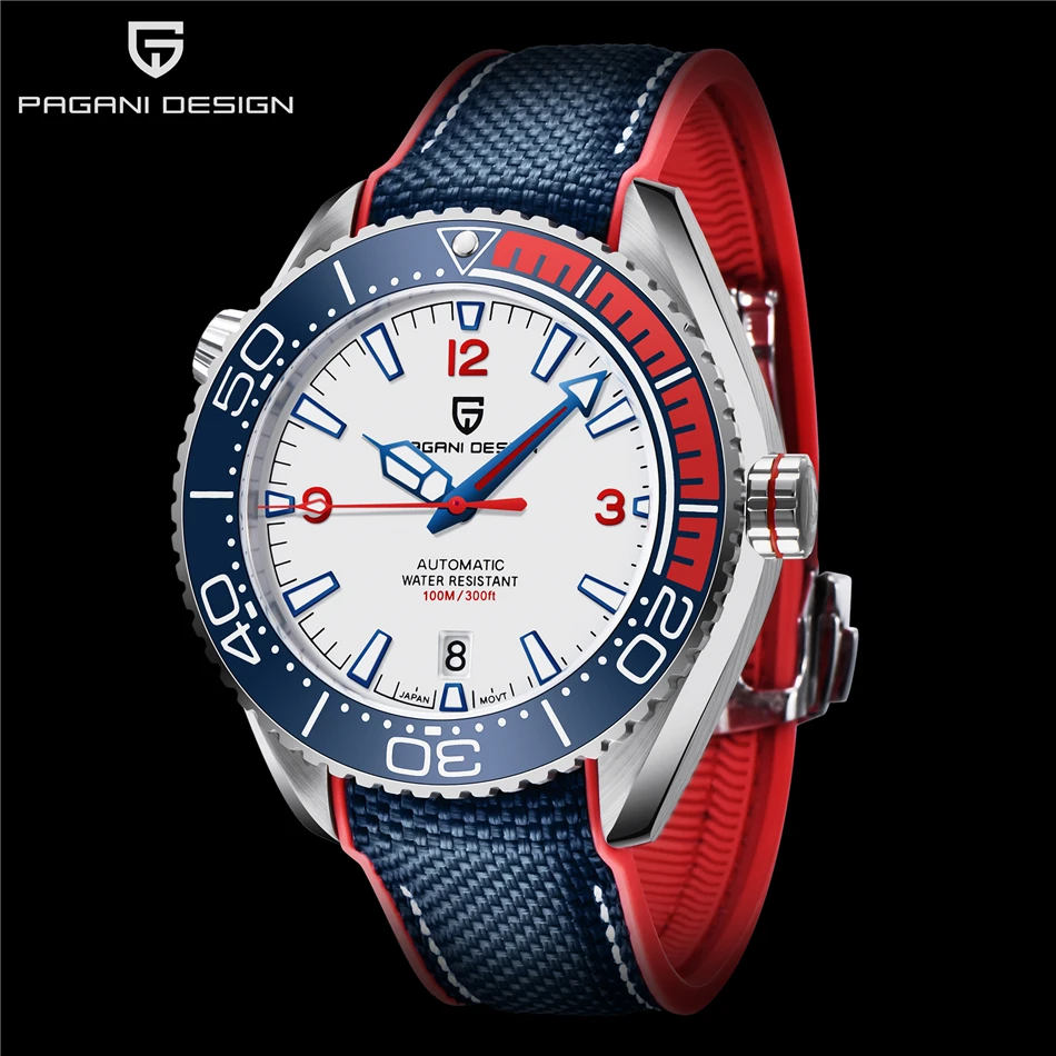 PAGANI DESIGN Men's Automatic Mechanical Watch Ceramic Bezel 100M Waterproof NH35A Movement Luxury Sapphire Glass Watch for Men