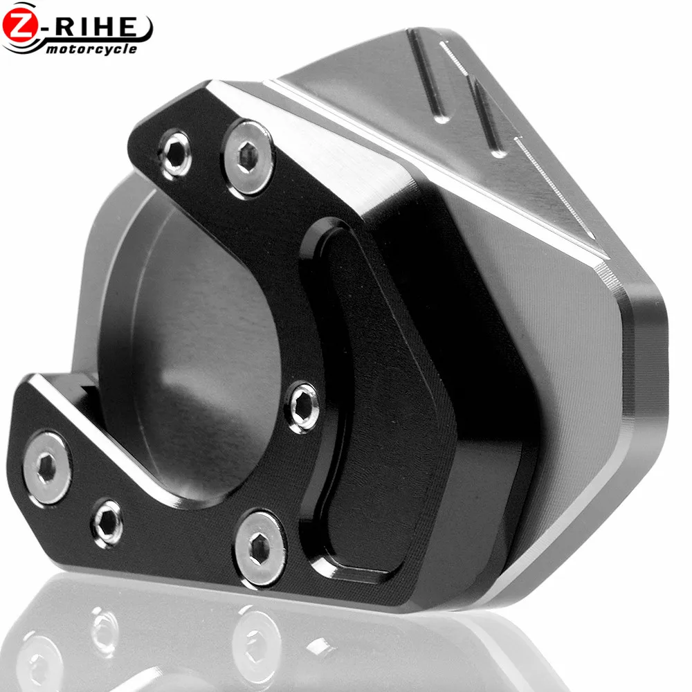 CNC алюминиевые аксессуары для мотоциклов Sidestand Kickstand подставка для ног боковая подставка для увеличения мото частей для KTM RC390 - Цвет: GY-BK